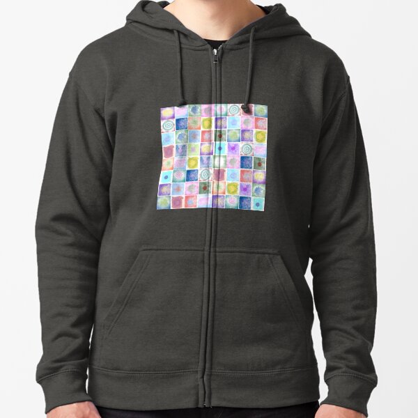 Squares Zipped Hoodie