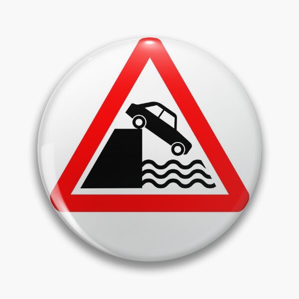 Item preview, Quayside or River Bank Ahead British Road Sign designed and sold by LoveOfMaps.