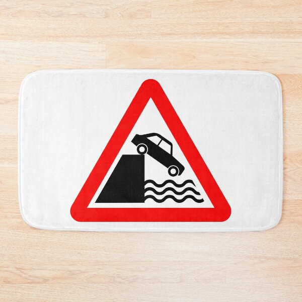 Item preview, Quayside or River Bank Ahead British Road Sign designed and sold by LoveOfMaps.