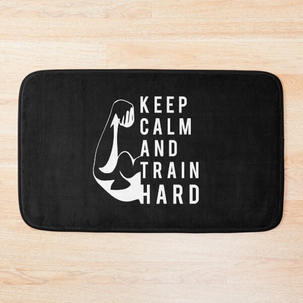 Item preview, keep calm and train hard  Funny Saying Workout Fitness Exercise designed and sold by ioema.