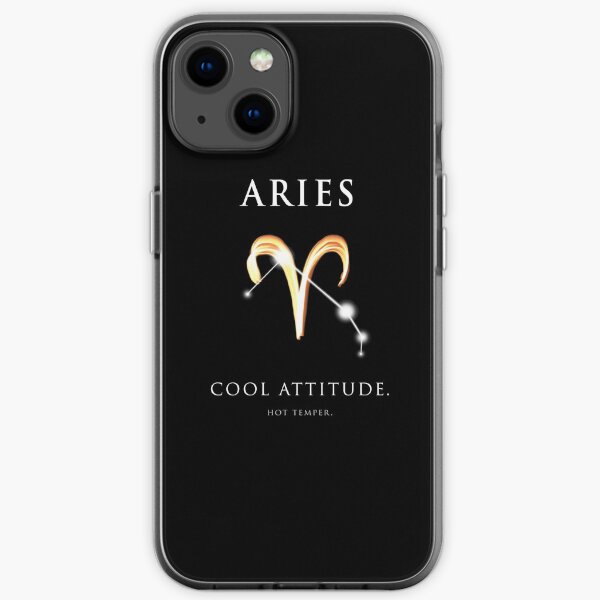 Aries (white print) iPhone Flexible Hülle