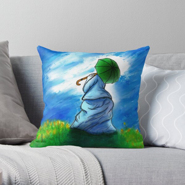 Parasol Girl Throw Pillow