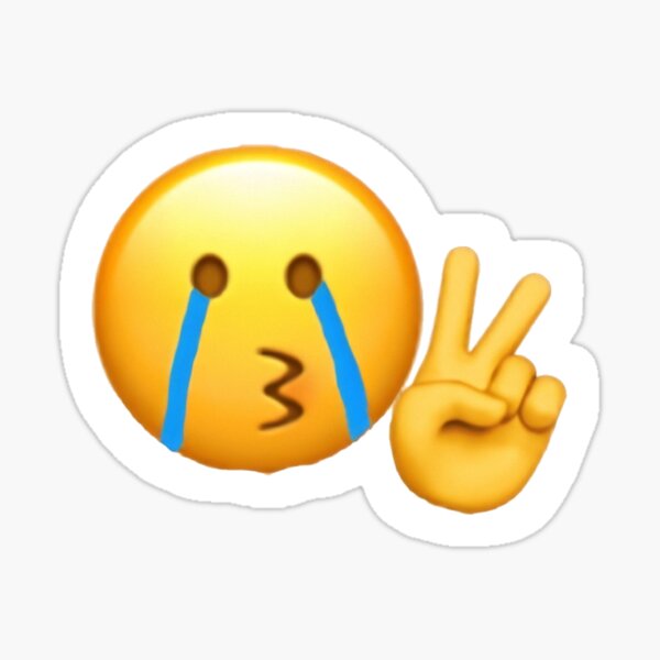 Crying Peace Sign Emoji Sticker For Sale By Lilly Allenn Redbubble 2797