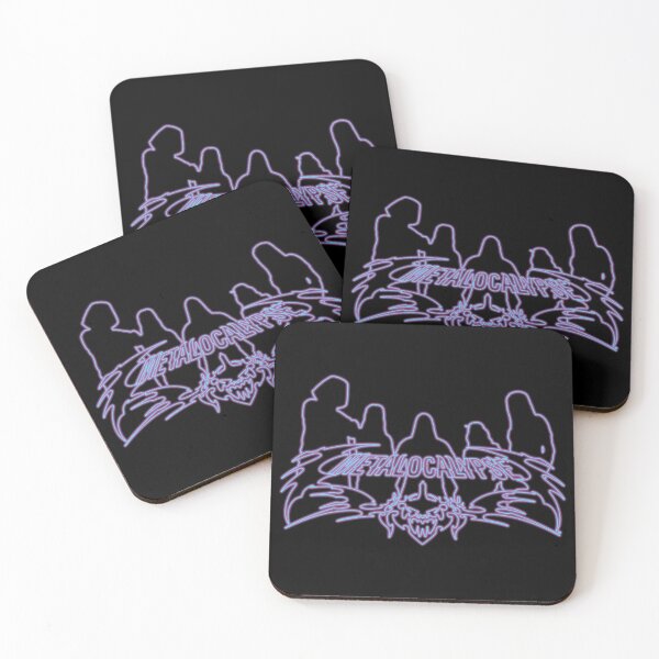 Item preview, Hell Fire Neon Sign Metalocalypse Logo with Band Member Silhouette on Black designed and sold by gkillerb.