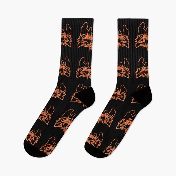 Item preview, Orange Neon Sign Metalocalypse Logo with Band Member Silhouette on Black designed and sold by gkillerb.