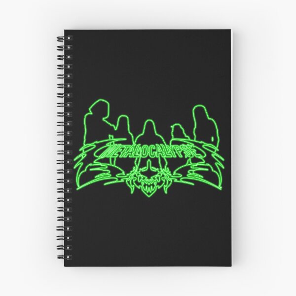 Item preview, Green Neon Sign Metalocalypse Logo with Band Member Silhouette on Black designed and sold by gkillerb.