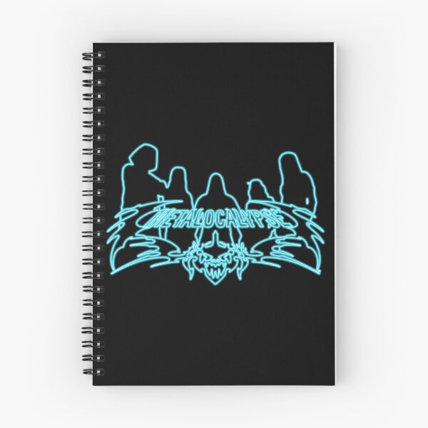 Item preview, Blue Neon Sign Metalocalypse Logo with Band Member Silhouette on Black designed and sold by gkillerb.