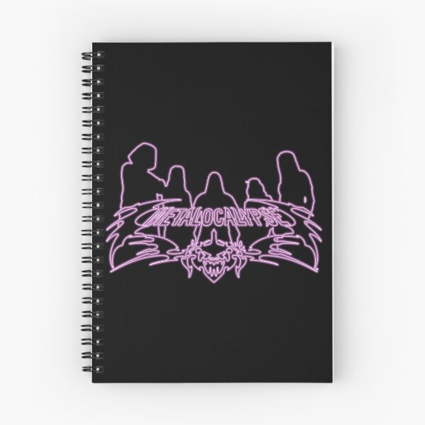 Item preview, Purple Neon Sign Metalocalypse Logo with Band Member Silhouette on Black designed and sold by gkillerb.