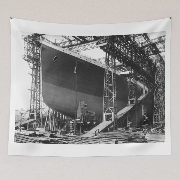 Item preview, Titanic Dry Dock Harland Wolff Shipyard Belfast 1911 Photo designed and sold by Stephen Chambers / The Pop Art Factory.
