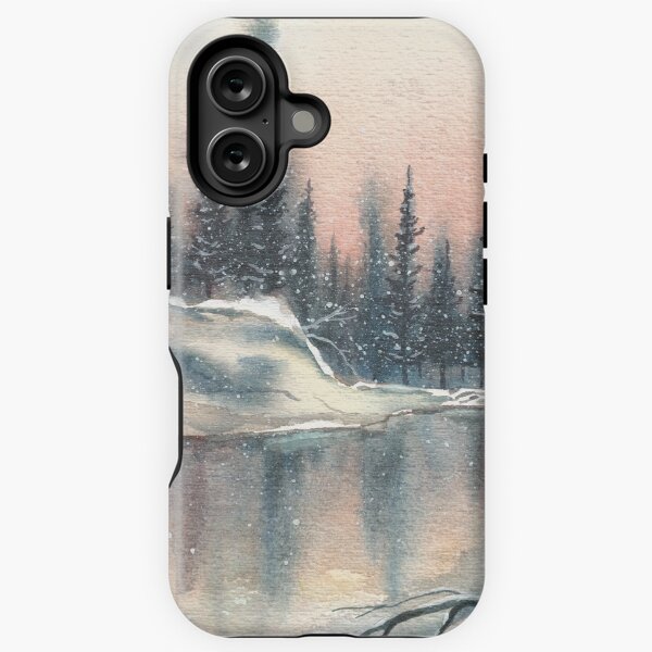Item preview, Snowy Pond Watercolor designed and sold by Tamara Lindholm.