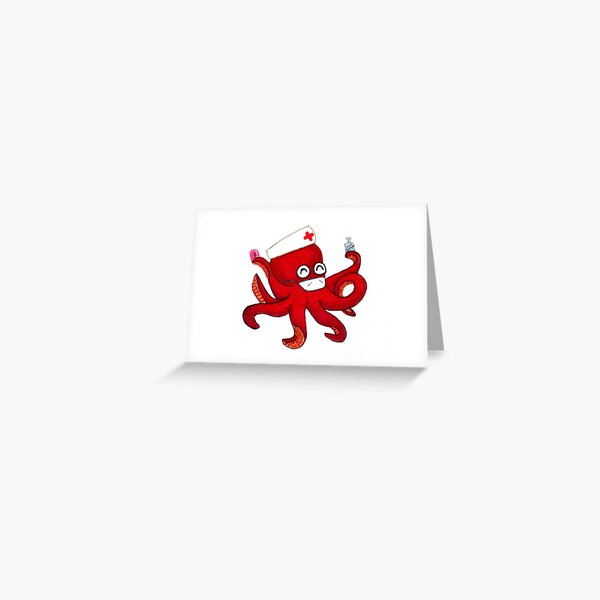 Hand-washing octopus nurse Greeting Card