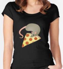 Camiseta entallada de cuello redondo NYC Rats ❤︎ Pizza