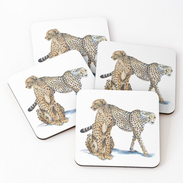 Item preview, Two Cheetahs - white background designed and sold by Linda Sholberg.