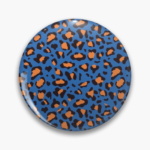 Item preview, Leopard print blue and tangerine designed and sold by alienrabbit.