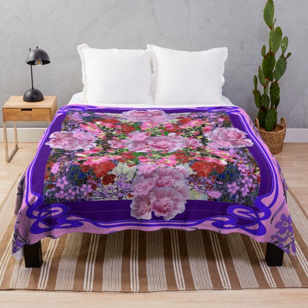 Item preview, PINK-PURPLE ART NOUVEAU HOLLYHOCKS PATTERN  designed and sold by sharlesart.