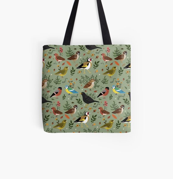 Garden Birds All Over Print Tote Bag