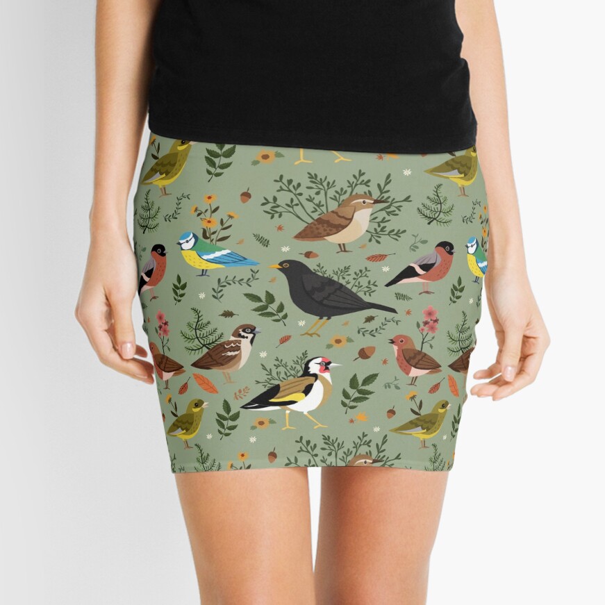 Garden Birds Mini Skirt