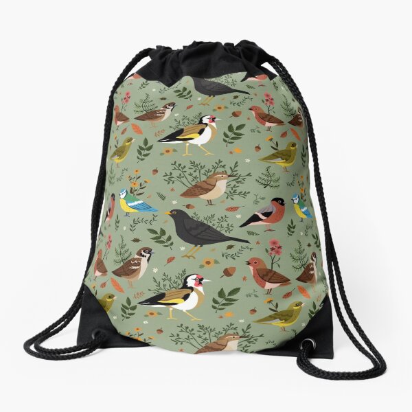 Garden Birds Drawstring Bag