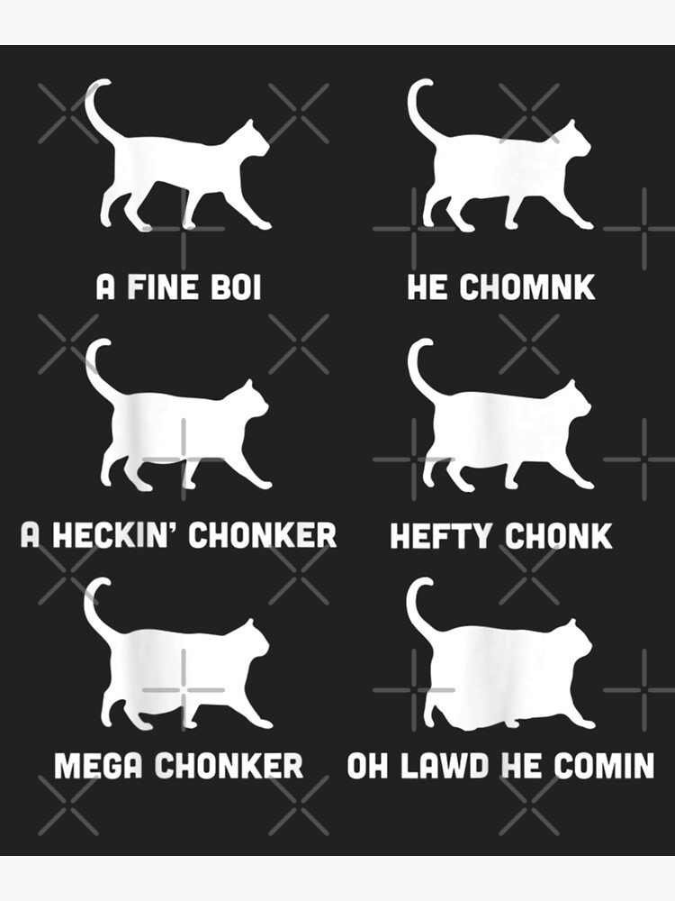 Feline Conk Chart, Funny Chonk Cat Meme | Poster