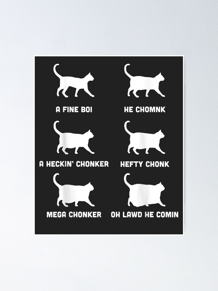 "Funny Cats Meme, Chonk Cat Chart" Poster for Sale by LucilaRios