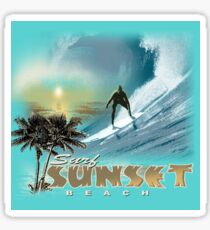 sunset beach Sticker