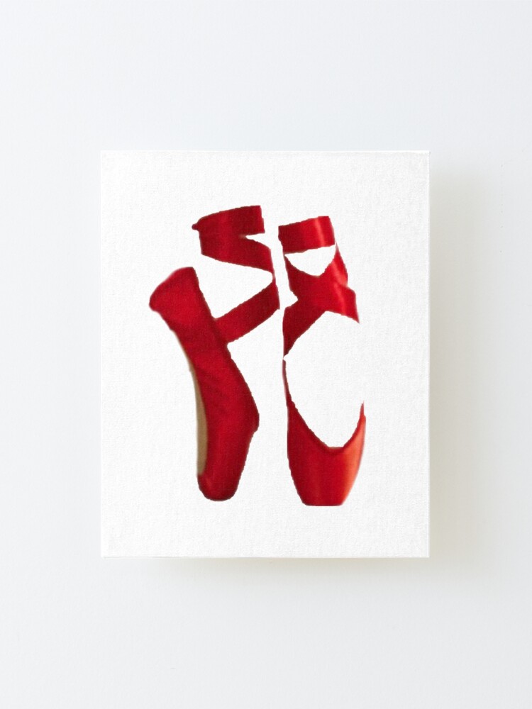 red canvas ballet shoes