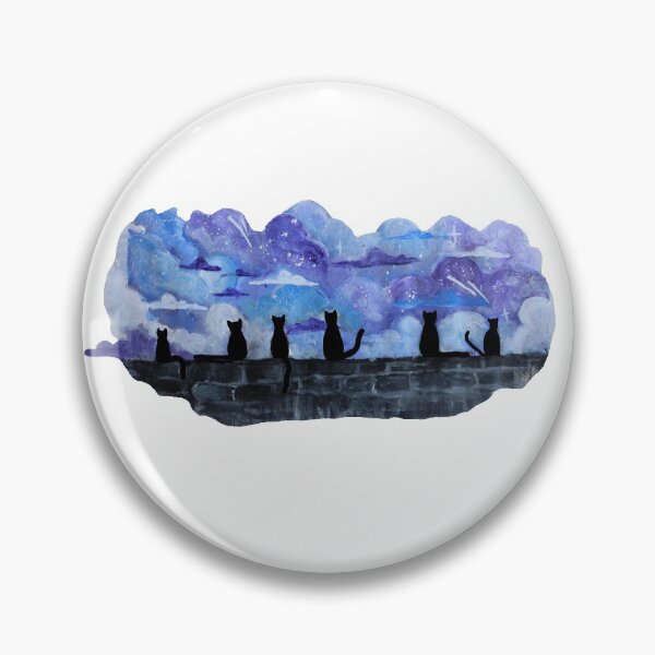 Item preview, Cats sitting on a wall with a galaxy behind them designed and sold by Aimee Green.