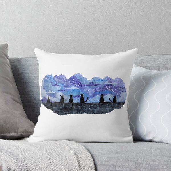 Item preview, Cats sitting on a wall with a galaxy behind them designed and sold by Aimee Green.
