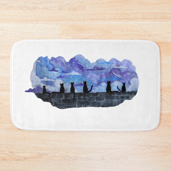 Item preview, Cats sitting on a wall with a galaxy behind them designed and sold by Aimee Green.