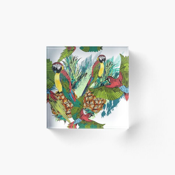 Item preview, Tropical Parrots and Pineapples in Jewel Tone colors designed and sold by nanriddle.