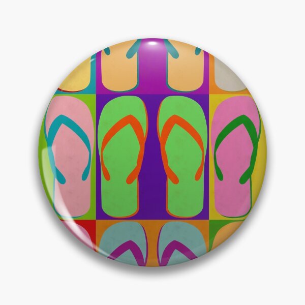 Item preview, Summer Pop Art Design Retro Graphic Flip Flop Sandal Shoe  designed and sold by joannejgg.