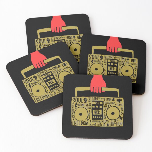 Item preview, Boombox Fanatics - Black, red and mustard print designed and sold by soulbrew.