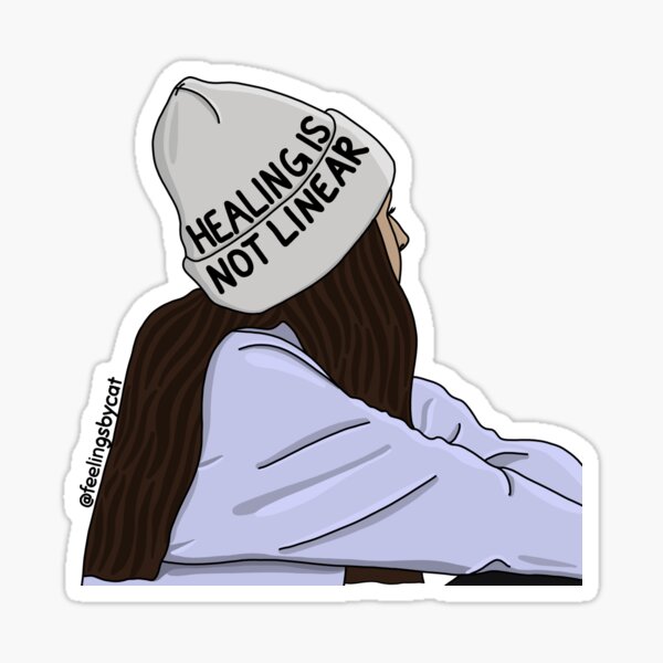Healing Is Not Linear Girl Sticker