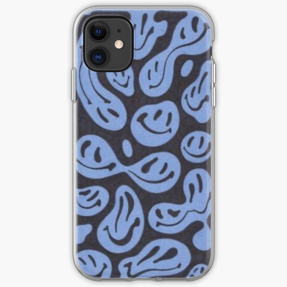"Blue Smiley Face Drips" iPhone Case & Cover by ellapallagi05 Redbubble