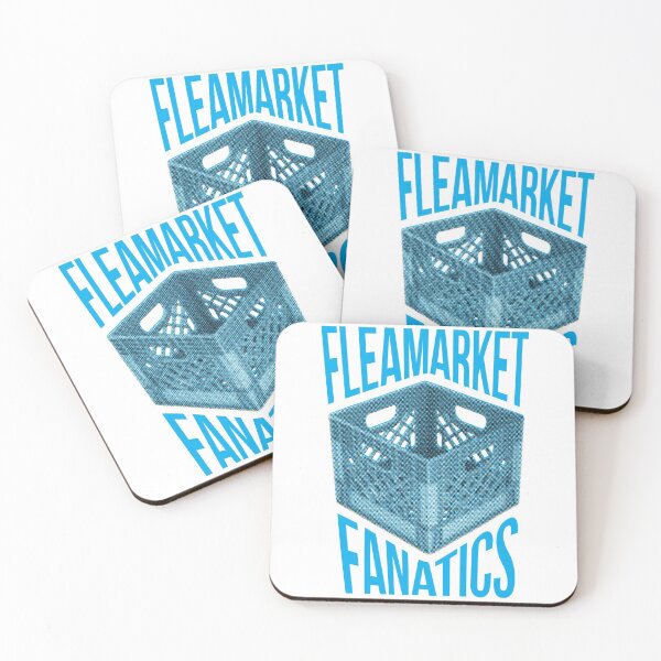 Item preview, Fleamarket Fanatics print - White and cyan - Record digging designed and sold by soulbrew.