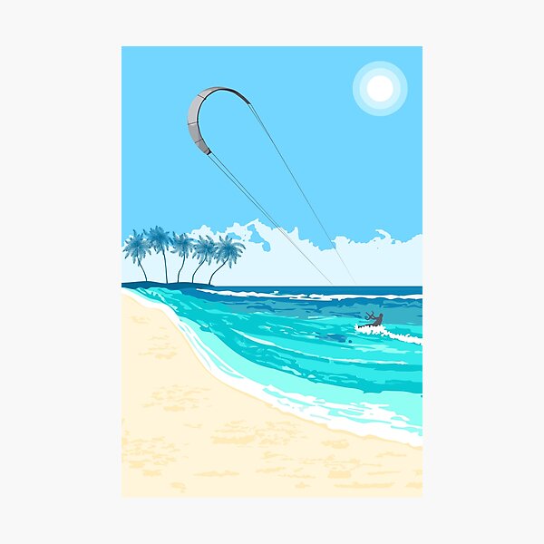 Item preview,  Kitesurfing summer watersport poster  designed and sold by TasiPas.