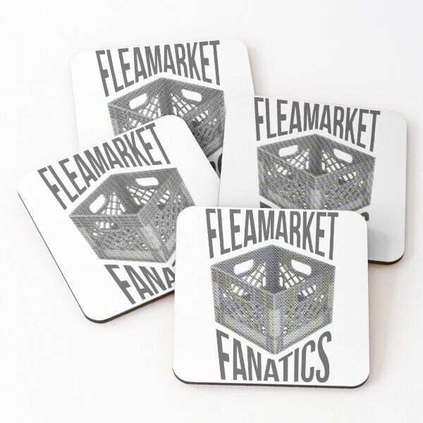 Item preview, Fleamarket Fanatics print - White and charcoal - Record digging designed and sold by soulbrew.