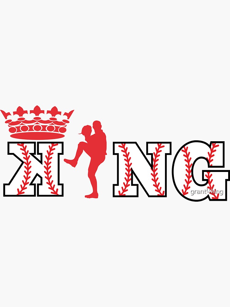 "Pitcher Backwards K Baseball Stitches print Baseballin" Sticker by