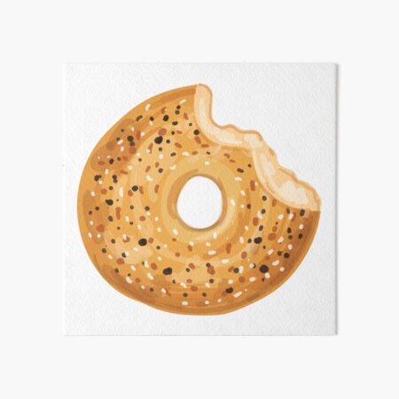 Half eaten bagel watercolor Art Board Print