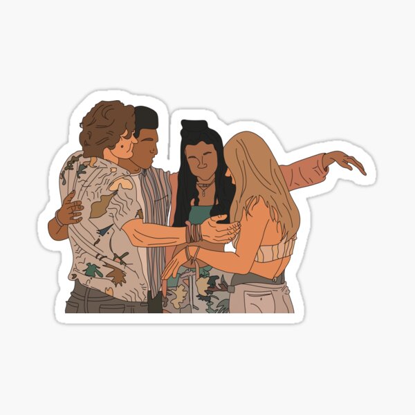 Outer Banks John B, Pope, Kiara, and Sarah Sticker