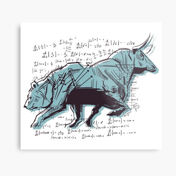 Bull and Bear Metal Print