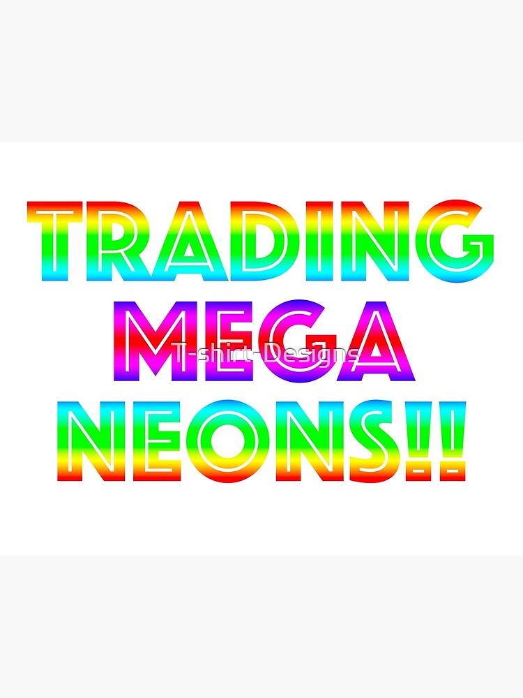 Roblox Trading Mega Neons Adopt Me Art Board Print By T Shirt - neon golden unicorn adopt me roblox