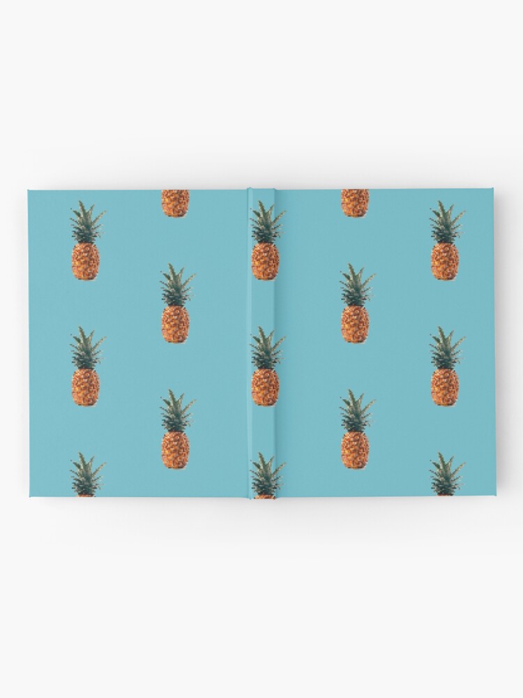 pixel art pineapple fruit or is it an anana shrug hardcover journal by artyducky redbubble redbubble