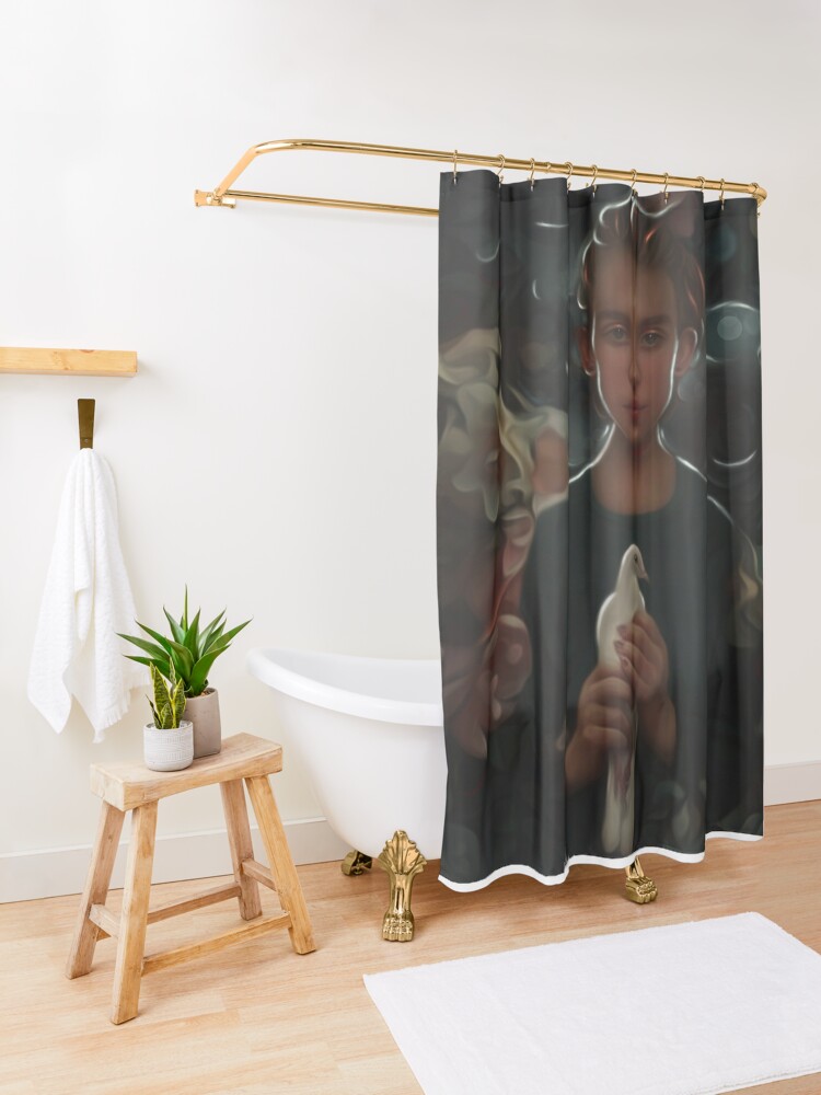 Alternate view of Messenger of hope Shower Curtain