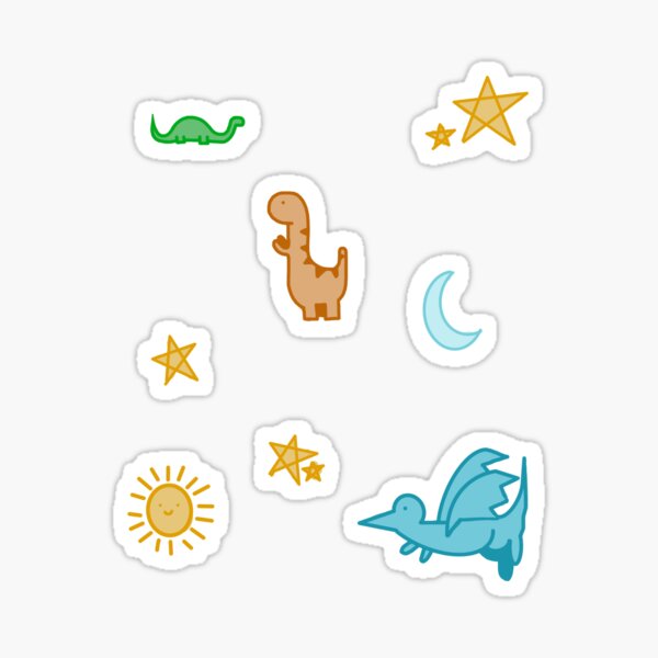 Item preview, Dinosaurs, sun, moon and stars designed and sold by Bonnie Zimmerman.