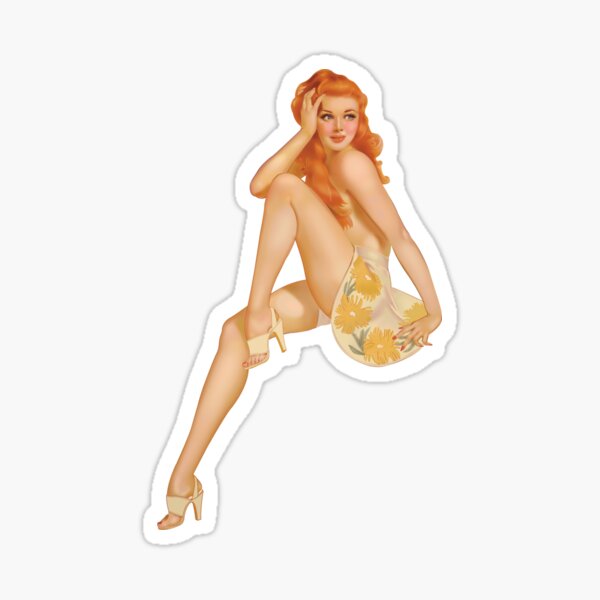 Vintage Sexy Pin Up Girl Retro Sticker