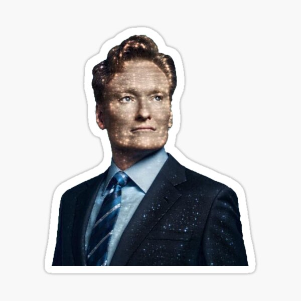 Conan O'Brien Stars and Space Face Sticker