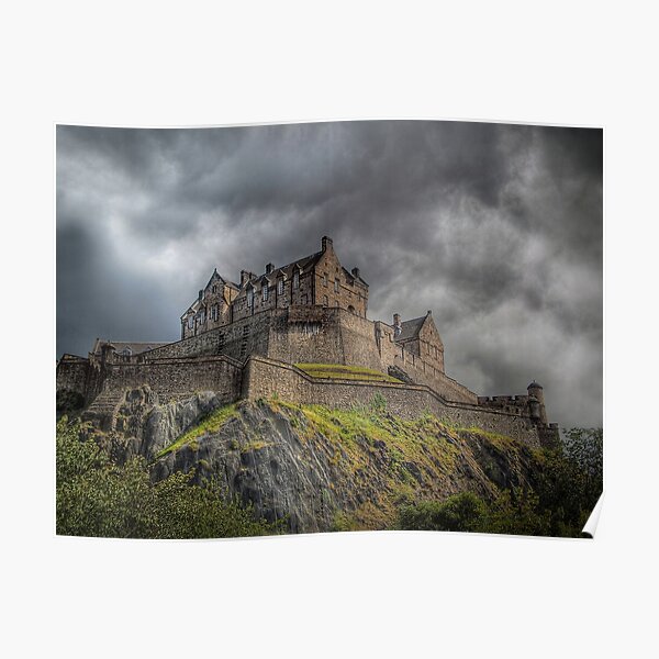 Rain Clouds Over Edinburgh Castle Poster