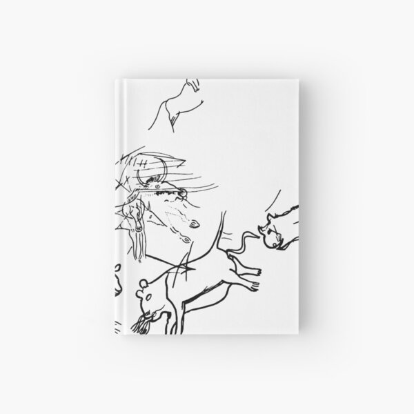 Caveman - personal scan of a copy by A. Glory of prehistoric engravings from Lascaux cave Hardcover Journal