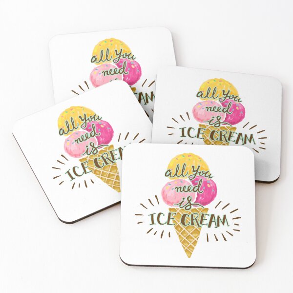 Item preview, All you need is ice cream, hand drawn ice cream cone illustration designed and sold by SouthPrints.